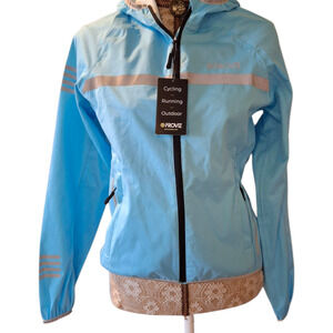 NWT Proviz Classic AMZ Blue Waterproof Zip up Hooded Raincoat size 6